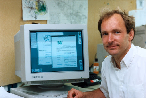 Tim Berners-Lee in his lab