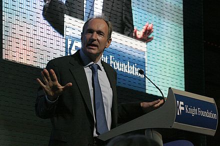 Tim Berners-Lee speaking at a conference